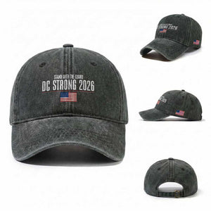 Stand With The Guard Washed Cotton Baseball Cap DC Guardsmen 2026 TS14 Washed Cap Universal Fit Dark Green Print Your Wear