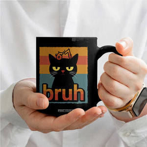 67 Six Seven Bruh Cat Meme Coffee Mug Cute Black Cat Funny Saying TS14 Print Your Wear