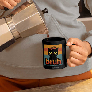 67 Six Seven Bruh Cat Meme Coffee Mug Cute Black Cat Funny Saying TS14 Print Your Wear