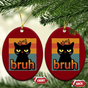67 Six Seven Bruh Cat Meme Ceramic Ornament Cute Black Cat Funny Saying TS14 Print Your Wear