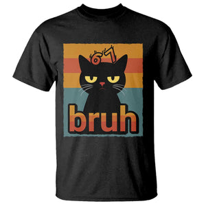 67 Six Seven Bruh Cat Meme T Shirt Cute Black Cat Funny Saying TS14 Black Print Your Wear