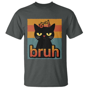 67 Six Seven Bruh Cat Meme T Shirt Cute Black Cat Funny Saying TS14 Dark Heather Print Your Wear