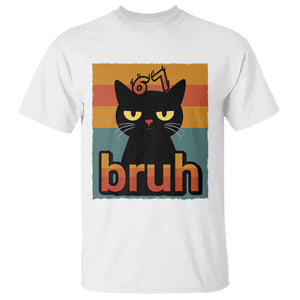 67 Six Seven Bruh Cat Meme T Shirt Cute Black Cat Funny Saying TS14 White Print Your Wear