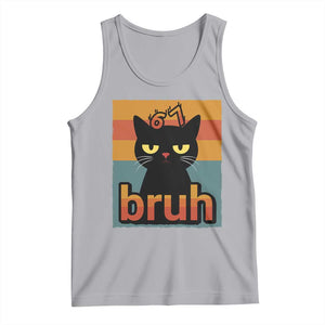 67 Six Seven Bruh Cat Meme Tank Top Cute Black Cat Funny Saying TS14 Athletic Heather Print Your Wear