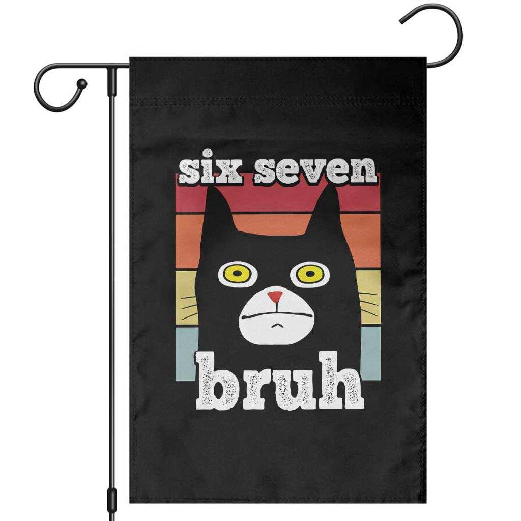 67 Bruh Meme Garden Flag Funny Six Seven Black Cat TS14 Black Print Your Wear