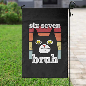 67 Bruh Meme Garden Flag Funny Six Seven Black Cat TS14 Print Your Wear