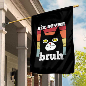 67 Bruh Meme Garden Flag Funny Six Seven Black Cat TS14 Print Your Wear