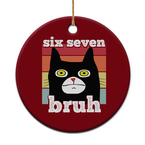 67 Bruh Meme Ceramic Ornament Funny Six Seven Black Cat TS14 1pc Red Print Your Wear