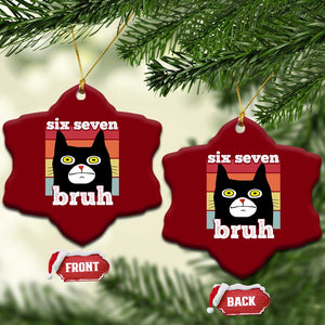67 Bruh Meme Ceramic Ornament Funny Six Seven Black Cat TS14 Print Your Wear