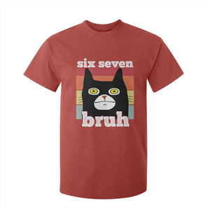 67 Bruh Meme T Shirt For Kid Funny Six Seven Black Cat TS14 Red Print Your Wear
