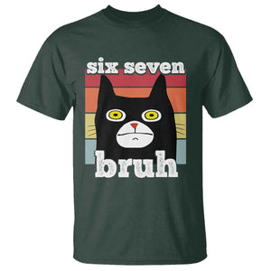 67 Bruh Meme T Shirt Funny Six Seven Black Cat TS14 Dark Forest Green Print Your Wear