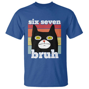 67 Bruh Meme T Shirt Funny Six Seven Black Cat TS14 Royal Blue Print Your Wear
