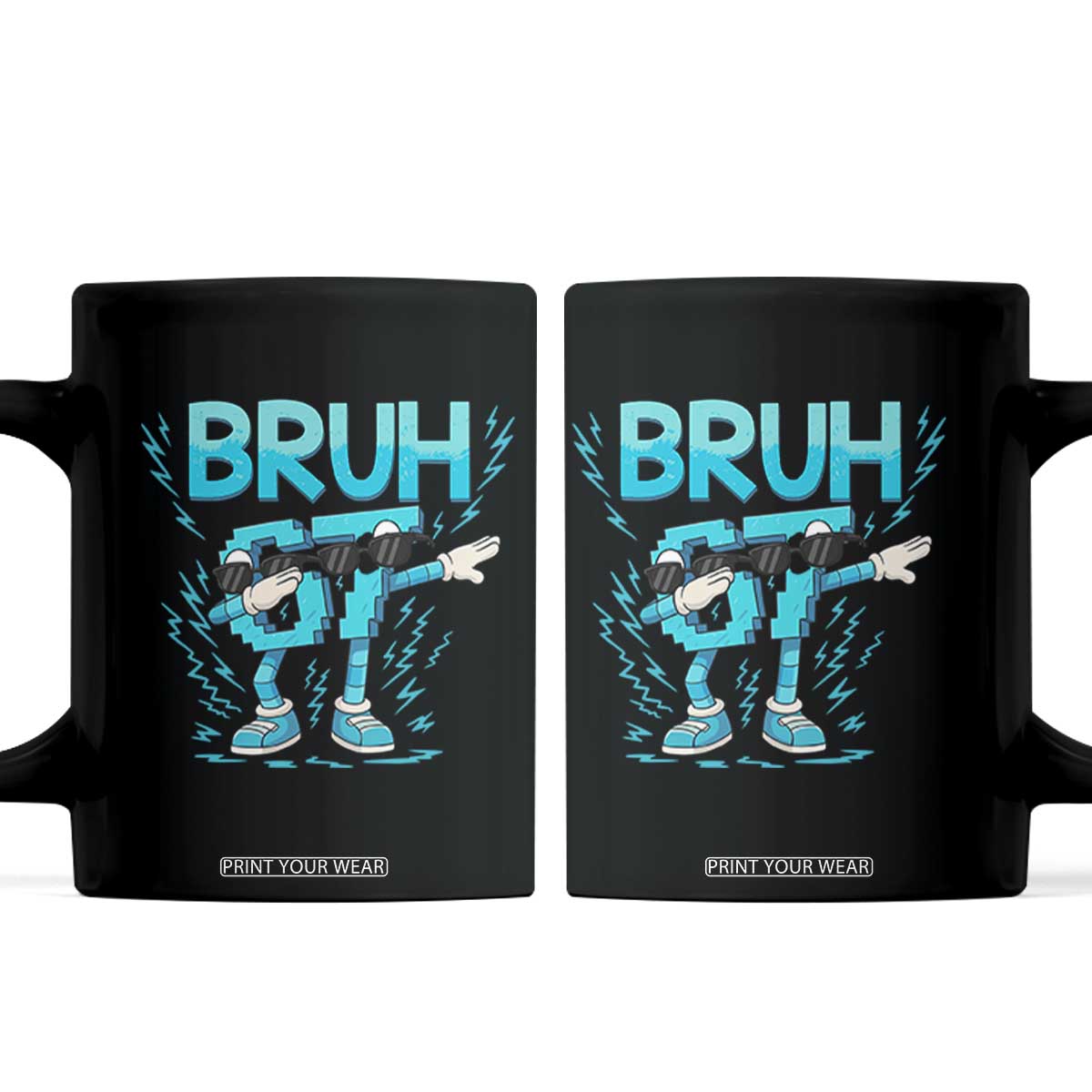 67 Bruh Meme Coffee Mug Funny Six Seven Italian Brainrot TS14 Black Print Your Wear