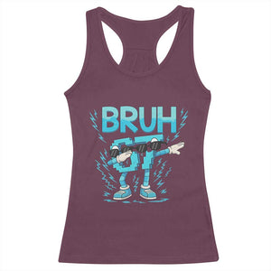 67 Bruh Meme Racerback Tank Top Funny Six Seven Italian Brainrot TS14 Maroon Print Your Wear