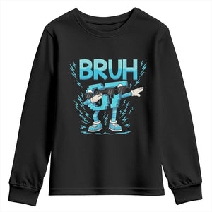 67 Bruh Meme Youth Sweatshirt Funny Six Seven Italian Brainrot TS14 Black Print Your Wear