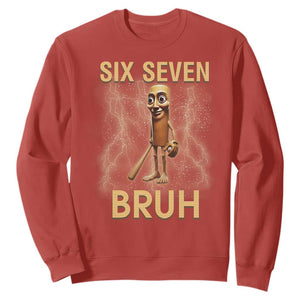 67 Bruh Meme Sweatshirt Funny Six Seven Tung Tung Sahur TS14 Red Print Your Wear