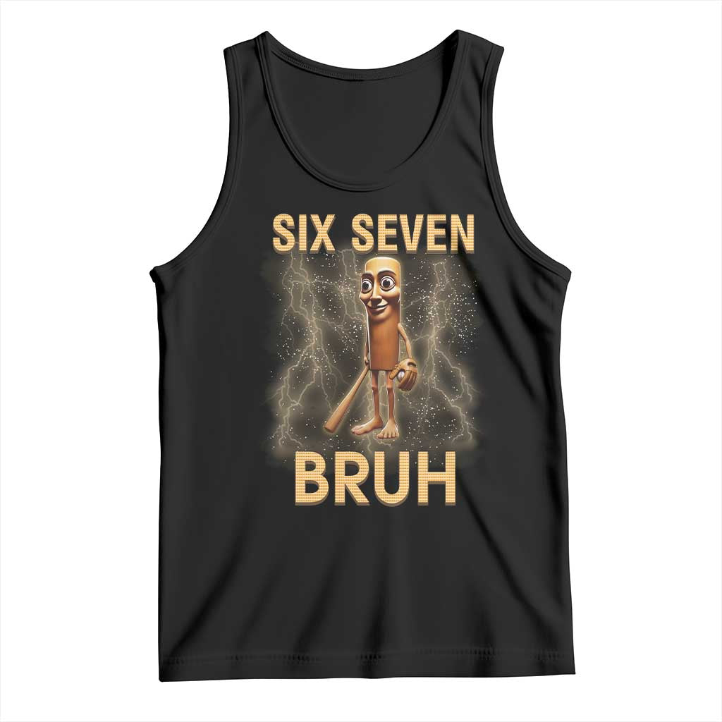 67 Bruh Meme Tank Top Funny Six Seven Tung Tung Sahur TS14 Black Print Your Wear