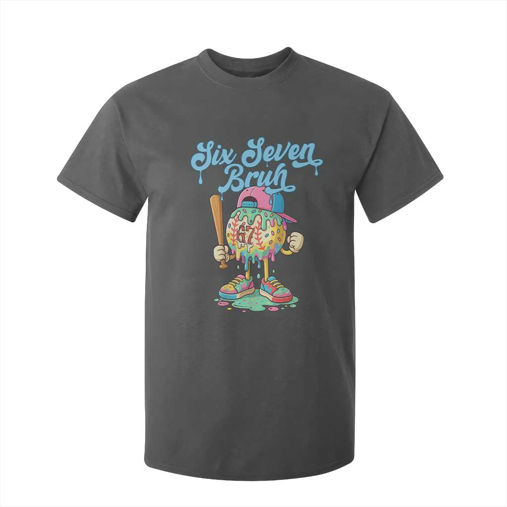 67 Bruh Meme T Shirt For Kid Ice Cream Drip Baseball Sport TS14 Dark Heather Print Your Wear
