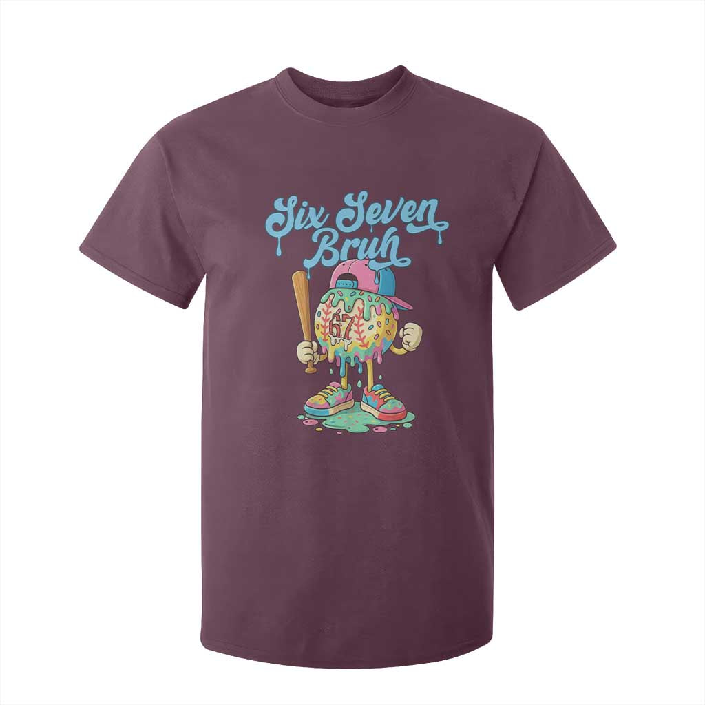 67 Bruh Meme T Shirt For Kid Ice Cream Drip Baseball Sport TS14 Maroon Print Your Wear