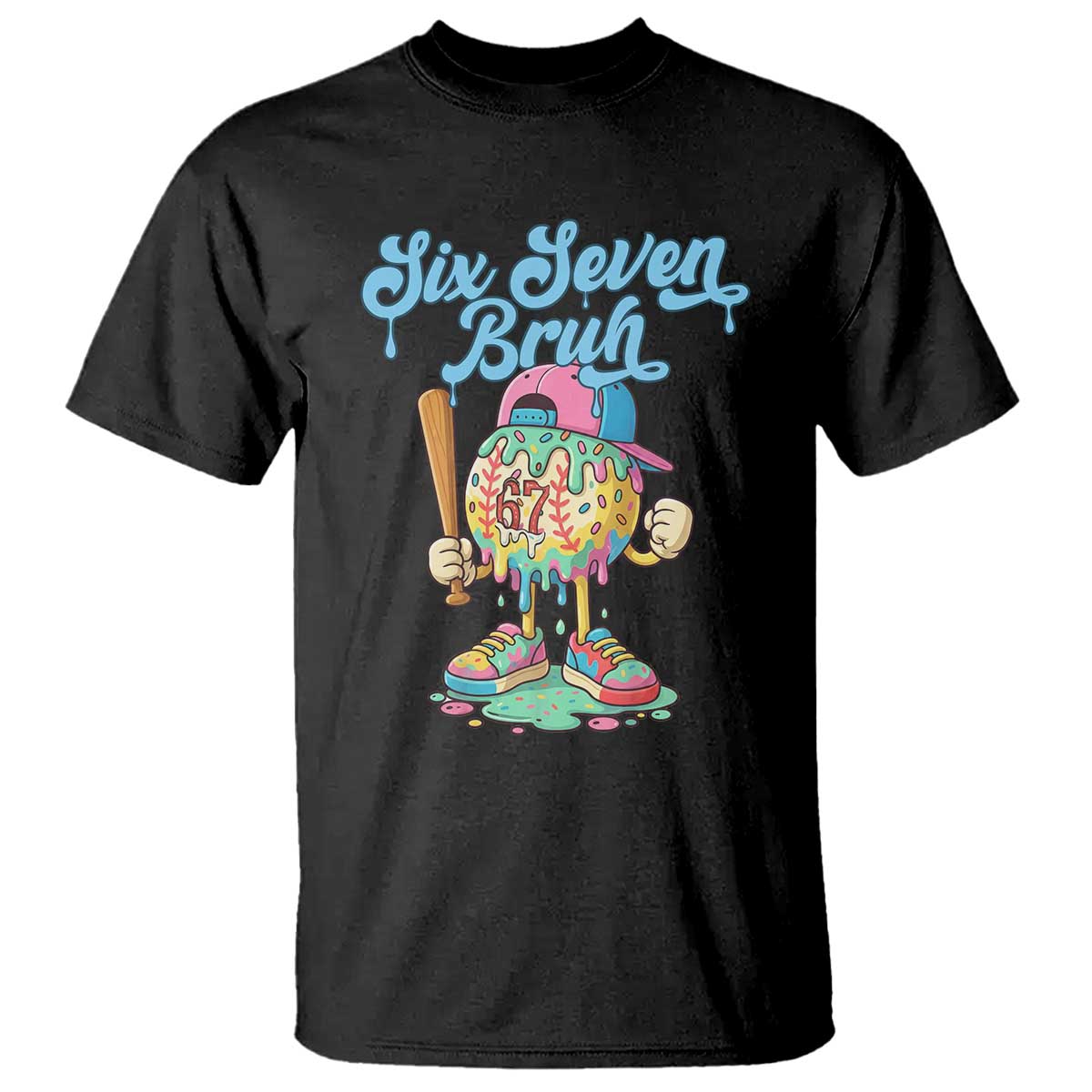 67 Bruh Meme T Shirt Ice Cream Drip Baseball Sport TS14 Black Print Your Wear