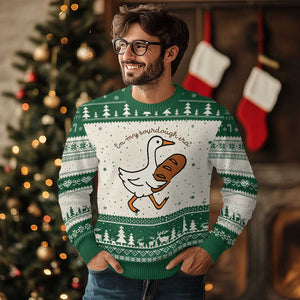 In My Sourdough Era Ugly Christmas Sweater Funny Silly Goose Sourdough TS14 Beige Green Print Your Wear