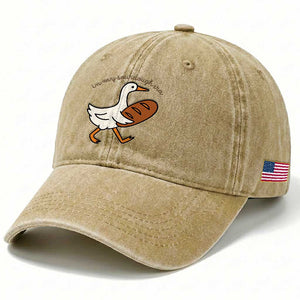 In My Sourdough Era Washed Cotton Baseball Cap Funny Silly Goose Sourdough TS14 Print Your Wear