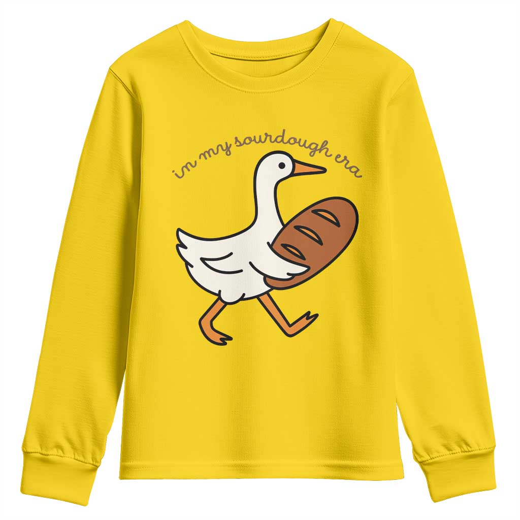In My Sourdough Era Youth Sweatshirt Funny Silly Goose Sourdough TS14 Daisy Print Your Wear