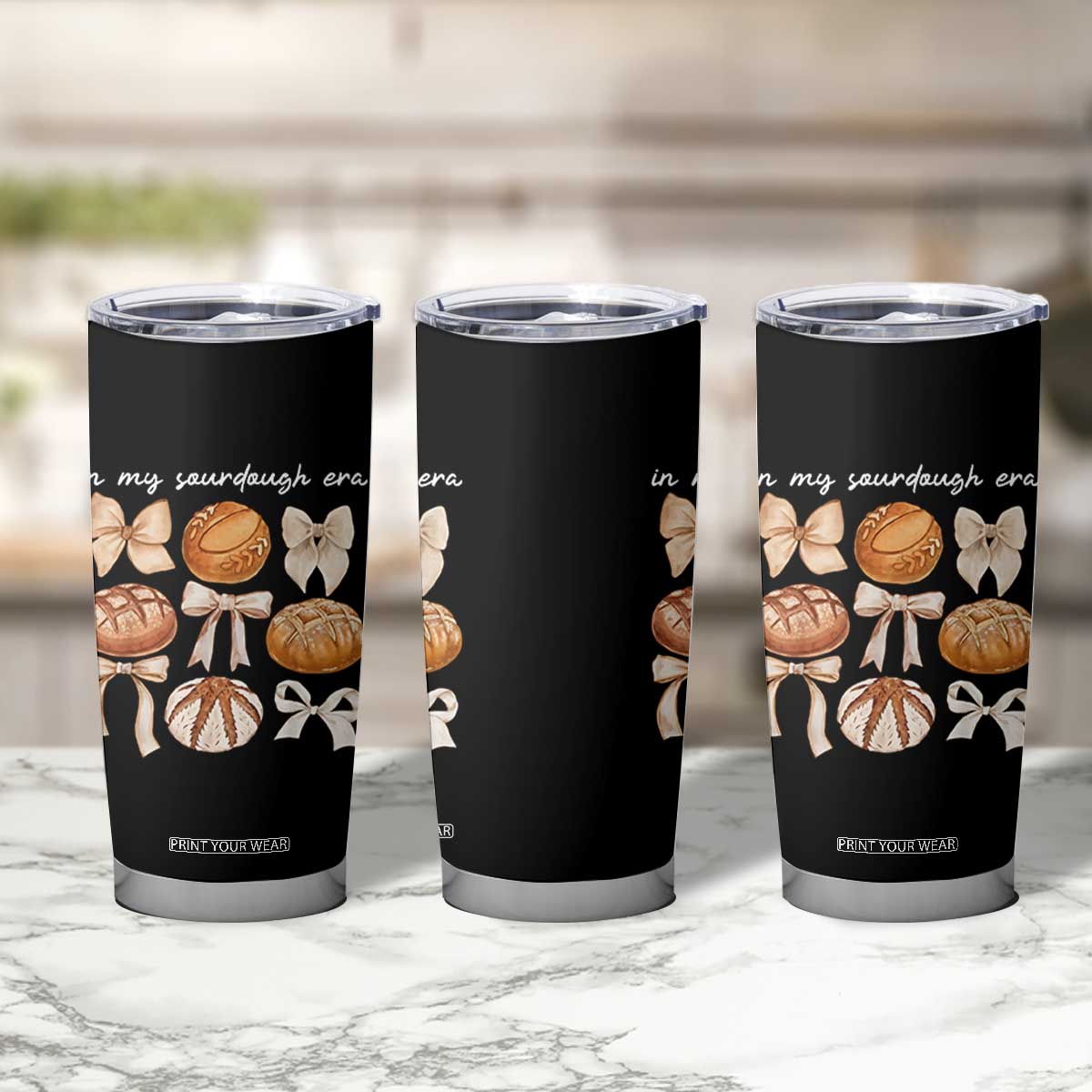 In My Sourdough Era Tumbler Cup Coquette Bows Baking Bread Lover TS14 Print Your Wear