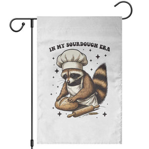 In My Sourdough Era Garden Flag Funny Raccoon Baker TS14 White Print Your Wear