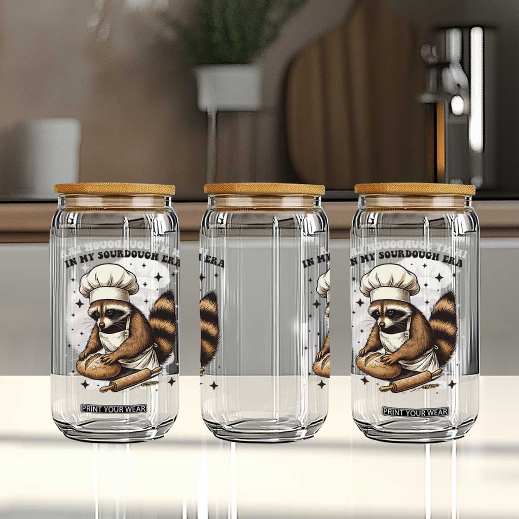 In My Sourdough Era Glass Can Funny Raccoon Baker TS14 Print Your Wear