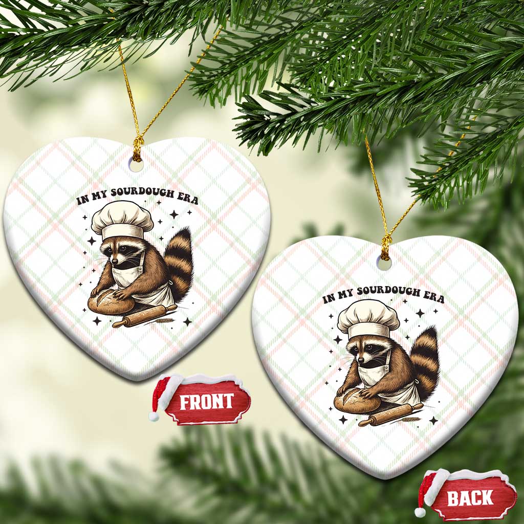 In My Sourdough Era Ceramic Ornament Funny Raccoon Baker TS14 Print Your Wear