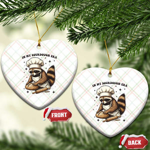 In My Sourdough Era Ceramic Ornament Funny Raccoon Baker TS14 Print Your Wear
