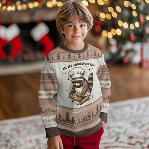 In My Sourdough Era Ugly Christmas Sweater Funny Raccoon Baker TS14 Mocha Mousse Print Your Wear
