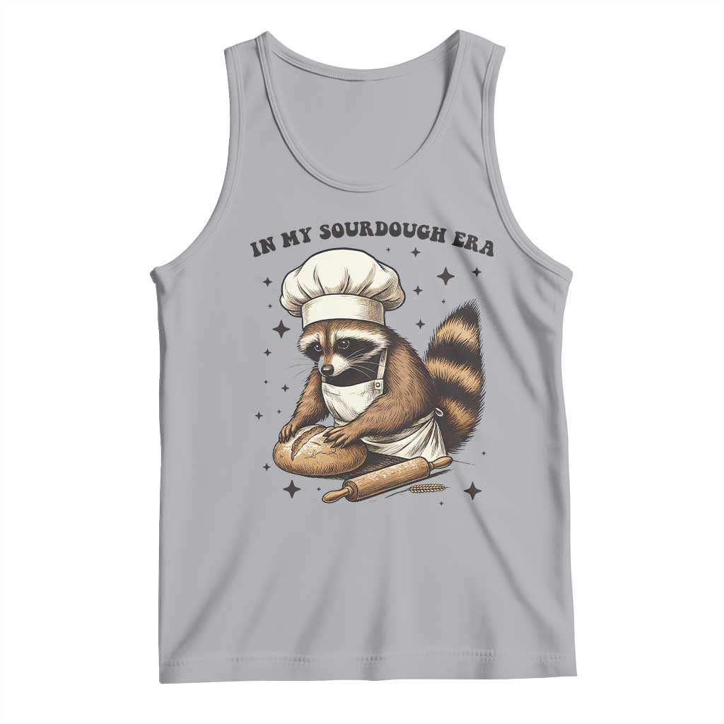 In My Sourdough Era Tank Top Funny Raccoon Baker TS14 Athletic Heather Print Your Wear