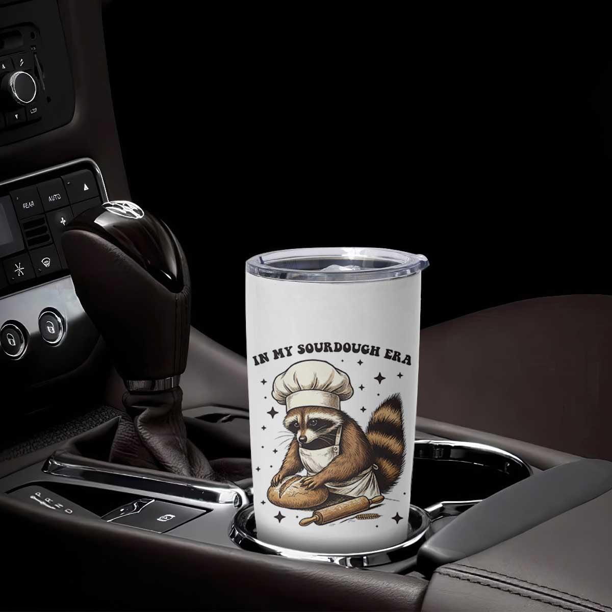In My Sourdough Era Tumbler Cup Funny Raccoon Baker TS14 Print Your Wear