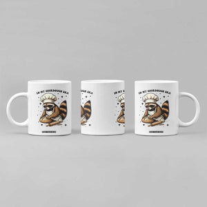 In My Sourdough Era Coffee Mug Funny Raccoon Baker TS14 Print Your Wear