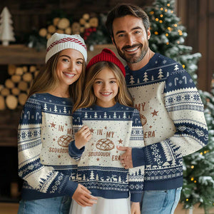 In My Sourdough Era Ugly Christmas Sweater Funny Baking Bread Lover TS14 Beige Navy Print Your Wear