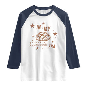 In My Sourdough Era Raglan Shirt Funny Baking Bread Lover TS14 White Navy Print Your Wear