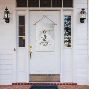 Christian Goose Garden Flag Sorry I Am Late His Timing Not Mine TS14 Print Your Wear