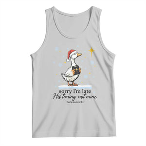 Christian Goose Tank Top Sorry I Am Late His Timing Not Mine TS14 Ash Print Your Wear
