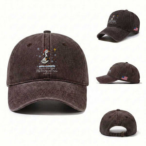 Christian Silly Goose Washed Cotton Baseball Cap Sorry I Am Late His Timing Not Mine TS14 Washed Cap Universal Fit Dark Brown Print Your Wear