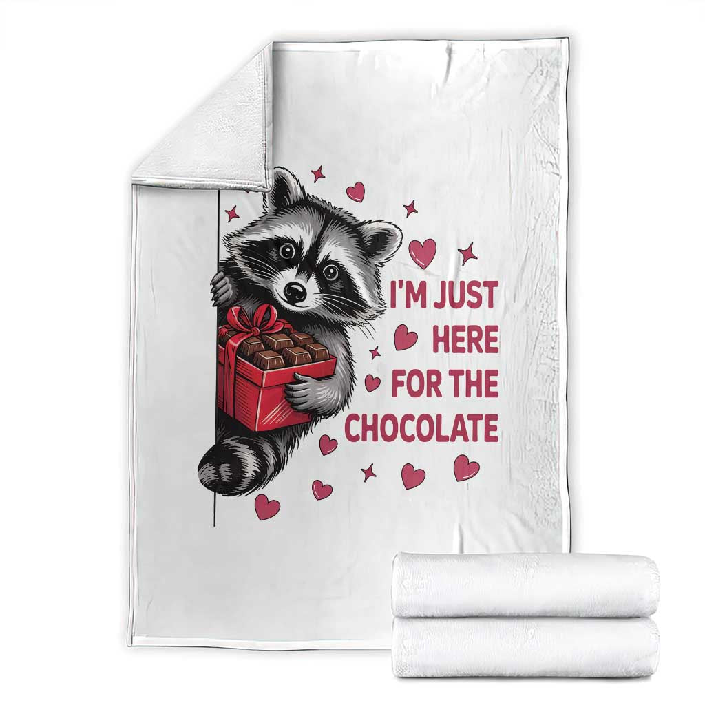 Valentine Racoon Trash Panda Throw Blanket I'm Just Here For The Chocolate TS14 White Print Your Wear