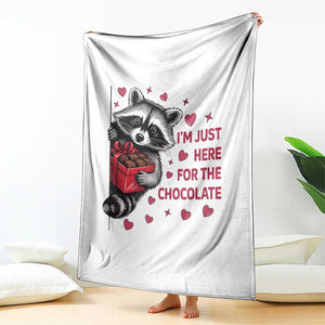 Valentine Racoon Trash Panda Throw Blanket I'm Just Here For The Chocolate TS14 Print Your Wear