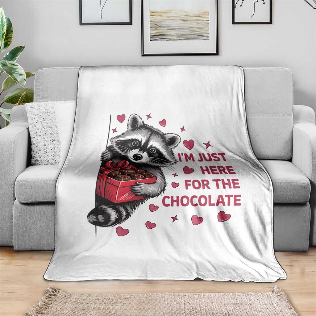 Valentine Racoon Trash Panda Throw Blanket I'm Just Here For The Chocolate TS14 Print Your Wear