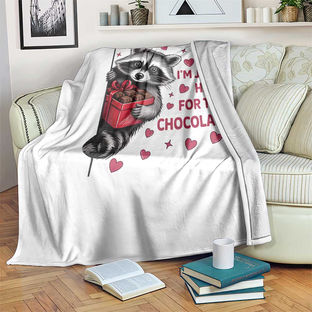 Valentine Racoon Trash Panda Throw Blanket I'm Just Here For The Chocolate TS14 Print Your Wear