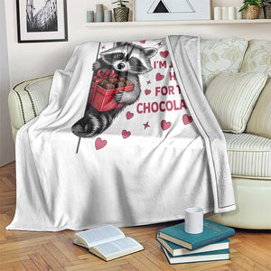 Valentine Racoon Trash Panda Throw Blanket I'm Just Here For The Chocolate TS14 Print Your Wear