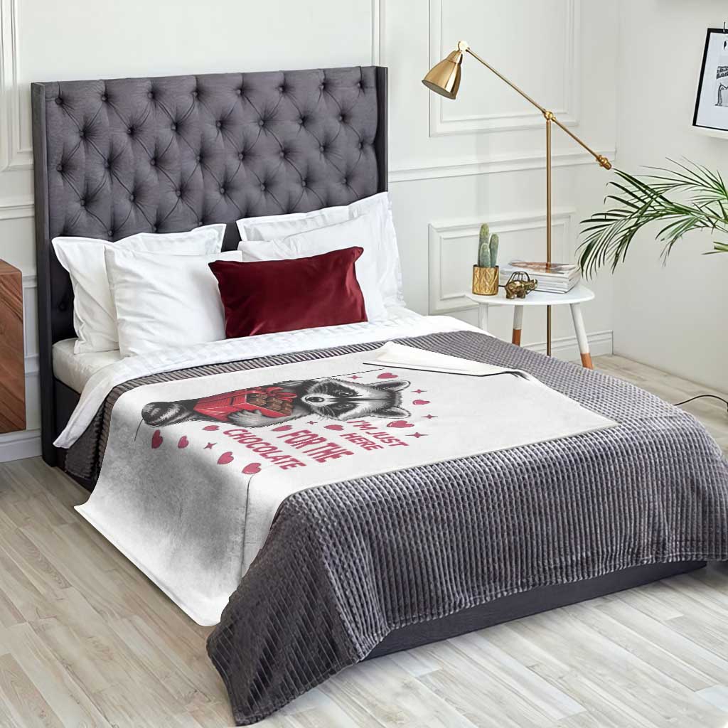 Valentine Racoon Trash Panda Throw Blanket I'm Just Here For The Chocolate TS14 Print Your Wear
