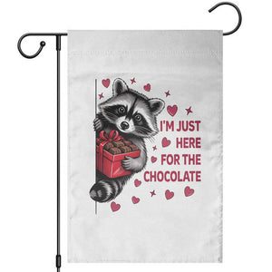 Valentine Racoon Trash Panda Garden Flag I'm Just Here For The Chocolate TS14 White Print Your Wear