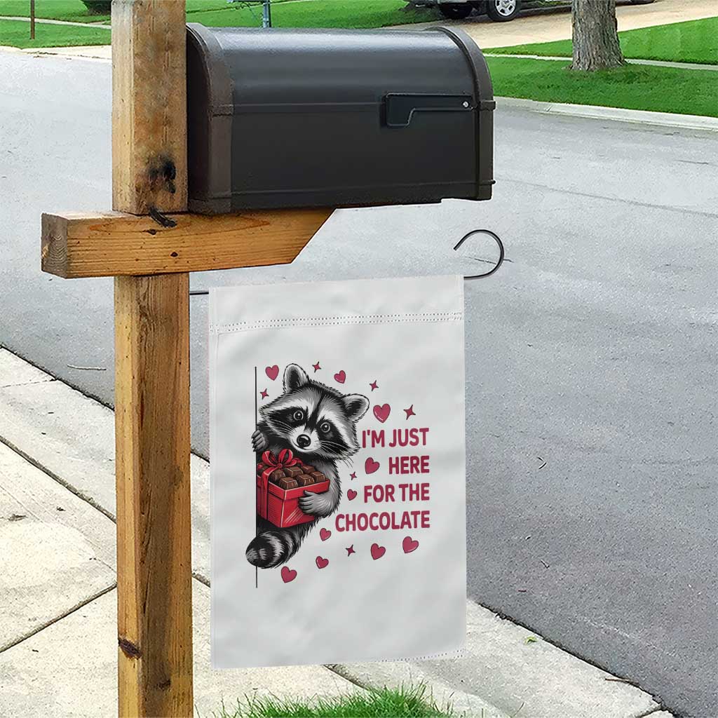 Valentine Racoon Trash Panda Garden Flag I'm Just Here For The Chocolate TS14 Print Your Wear