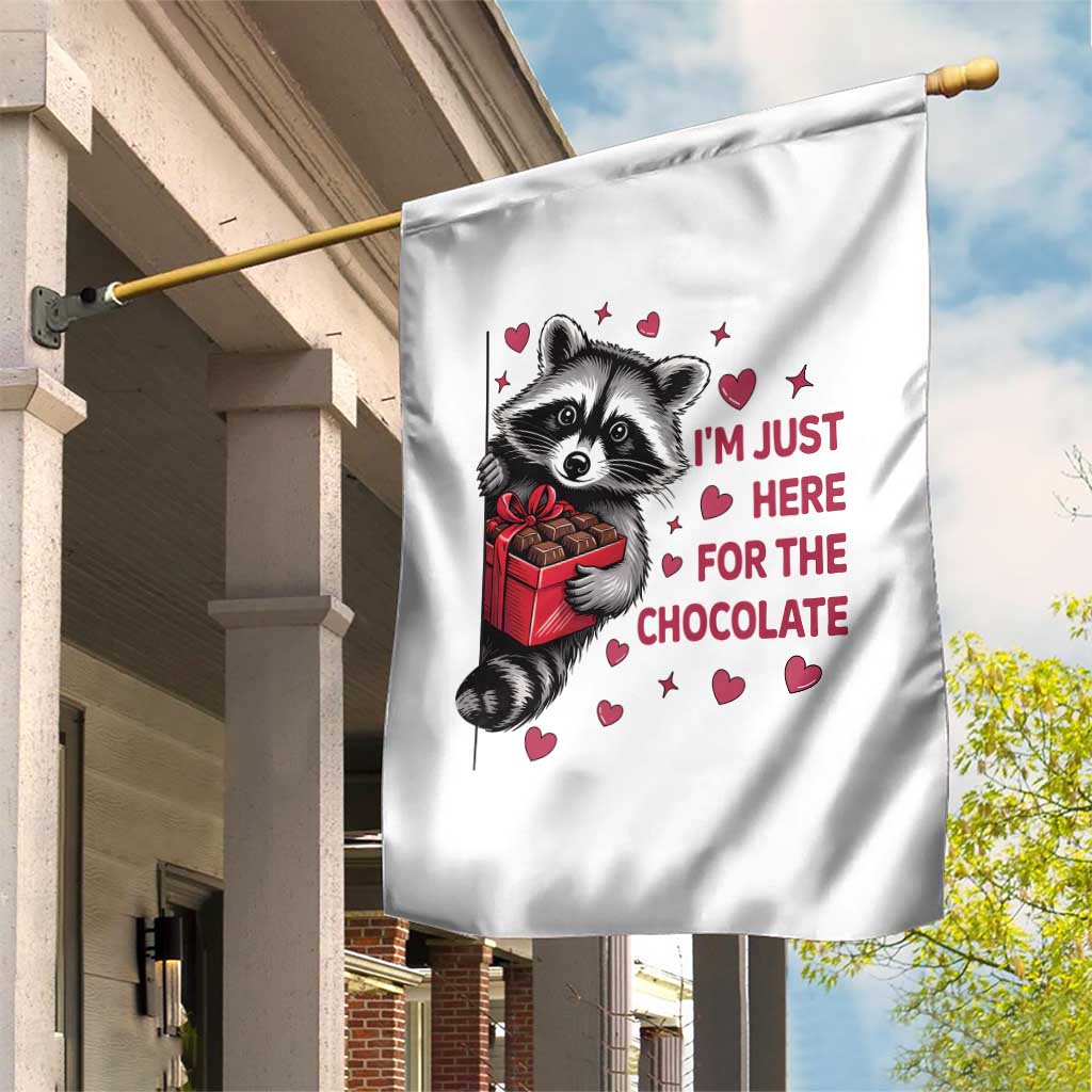 Valentine Racoon Trash Panda Garden Flag I'm Just Here For The Chocolate TS14 Print Your Wear